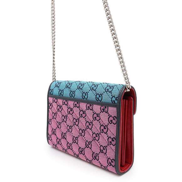 Gucci GG Marmont Chain Wallet Canvas Double G - Picture 2 of 9